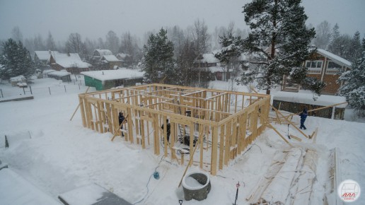 Строим каркасный дом в Заставе Коробицина, фактически зимой