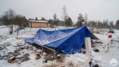 Устанавливаем шатер для работы в снег