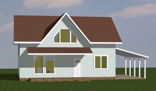 Эскизная модель фасадов дома в Лемболово