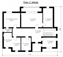 Планировка второго этажа дома в Санино