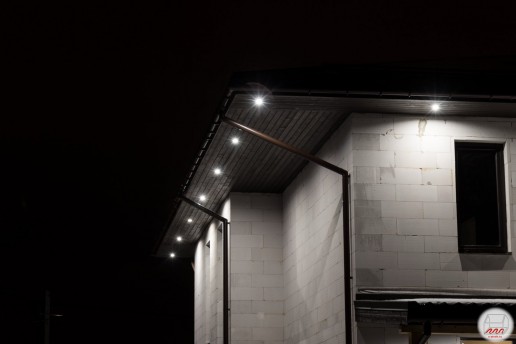 Подсветка дома из газобетона в Санино