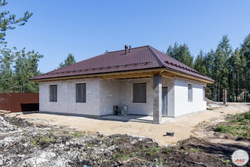 Одноэтажный дом из газобетона на УШП в СНТ Родничковое 