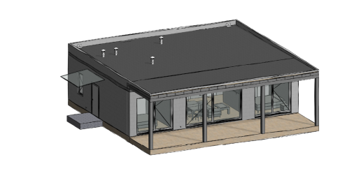 Внешний вид дома 9*12 с плоской крышей на УШП в Песках, объект Пески-4
