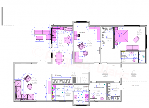 Планировка двухэтажного дома 12,6х22 в Репино, наш объект Репино-2 (1 этаж)
