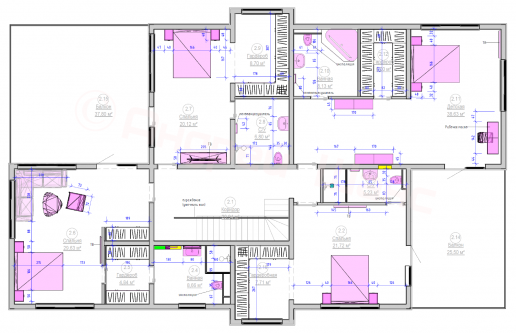 Планировка двухэтажного дома 12,6х22 в Репино, наш объект Репино-2 (2 этаж)