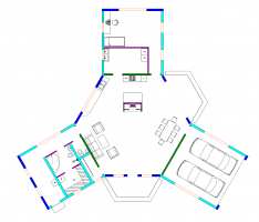 Планировка первого этажа дома в Саблино