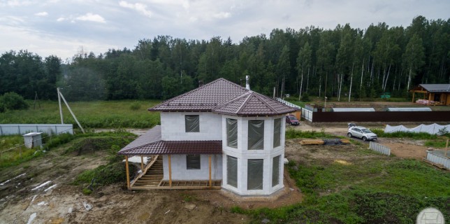 Дом из газобетона в Оранжерейке, аэросъемка