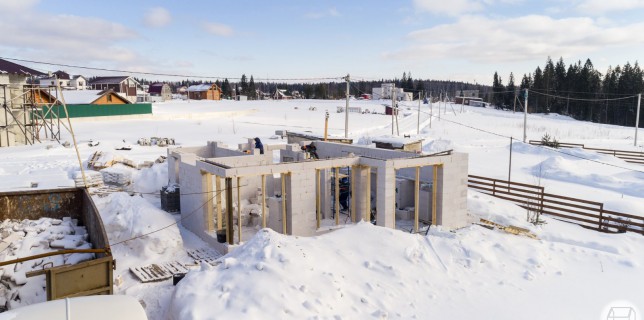 Строим первый этаж дома из газобетона в Агалатово