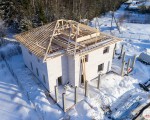 Стройка дома из газобетона в Дранишниках, конец марта 2018