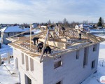 Стройка дома из газобетона в Дранишниках, конец марта 2018