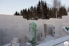 Стройка дома из газобетона в Дранишниках, февраль 2018