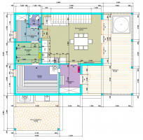 Планировка первого этажа каркасной бани на УШП в Манушкино-5