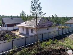 Одноэтажный дом из газобетона на УШП в СНТ Родничковое (аэросъёмка)