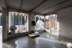 Будущая кухня-гостиная дома из газобетона в Агалатово