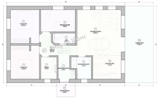 Планировка типового дома на УШП, размеры 8,2х12,5 м