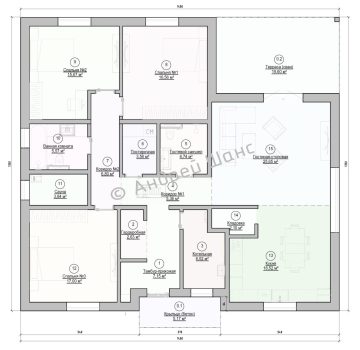 Планировка дома 173 м2 в Хиттолово
